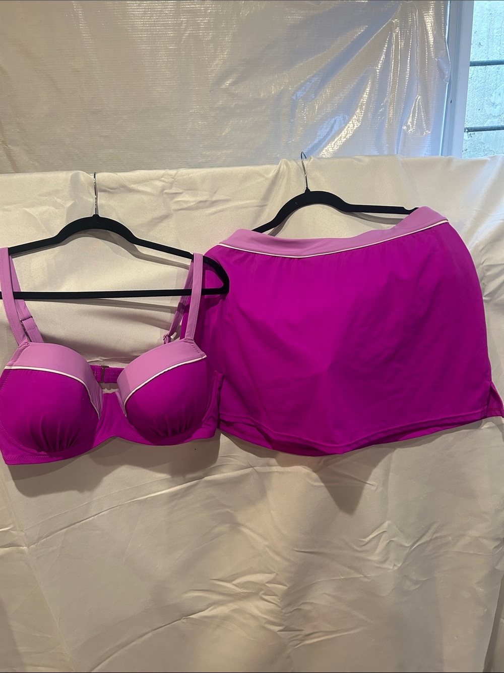 Swimsuits for all Magenta Two-Piece Swim Set with Skirt size 18